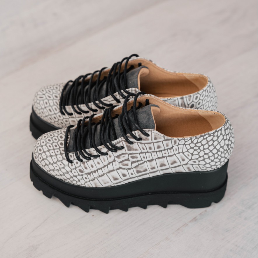 Pantofi - .Lyon - Croco Grey